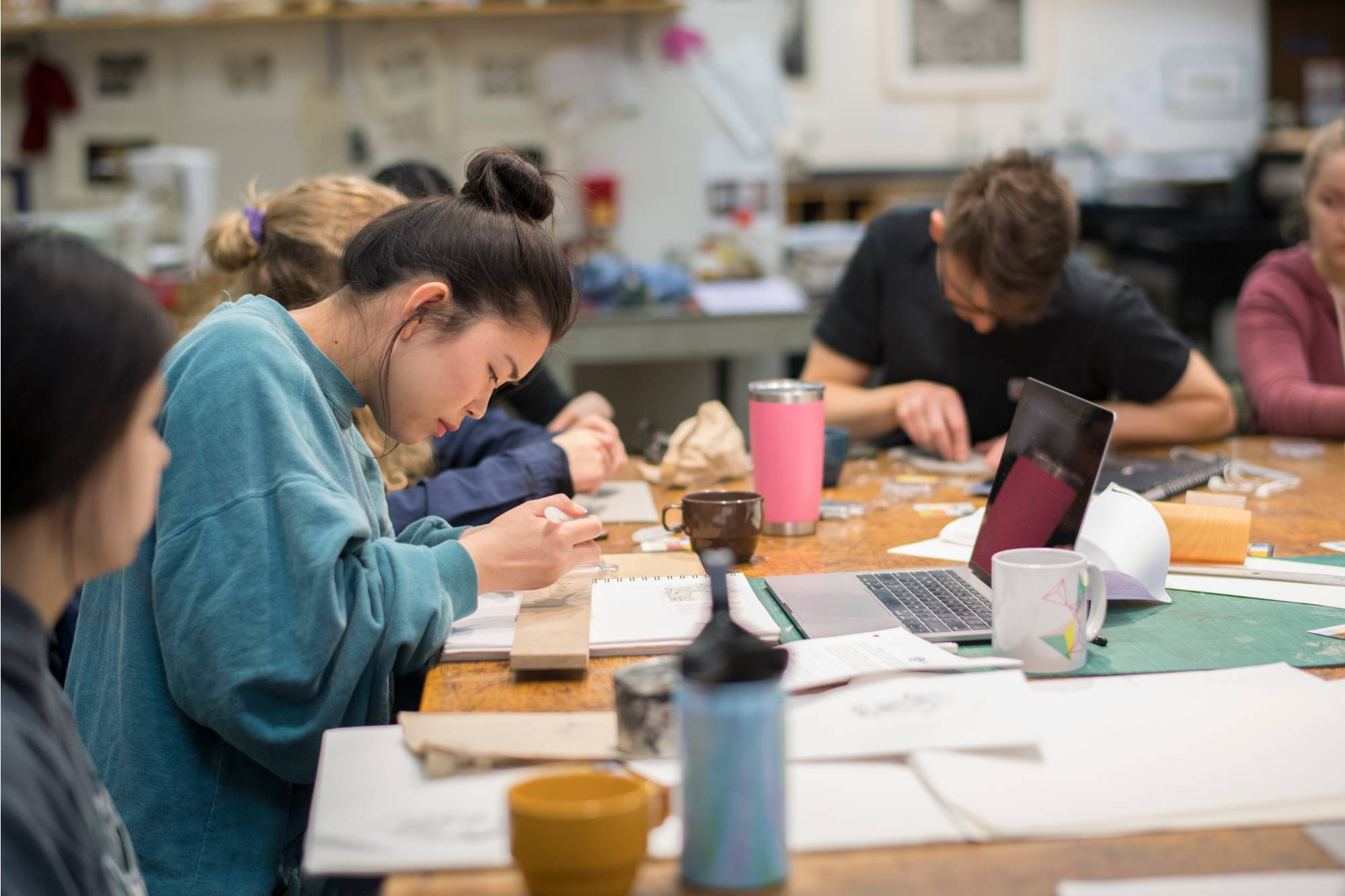 Art Housing students create art together on campus.